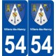 54 Villers-lès-Nancy blason autocollant plaque stickers ville