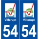 54 Villerupt logo autocollant plaque stickers ville