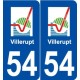 54 Villerupt logo autocollant plaque stickers ville