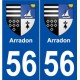 56 Arradon blason autocollant plaque stickers ville