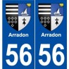 56 Arradon blason autocollant plaque stickers ville