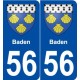 56 Baden blason autocollant plaque stickers ville