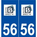 56 Brech logo autocollant plaque stickers ville