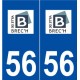 56 Brech logo autocollant plaque stickers ville
