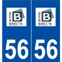56 Brech logo autocollant plaque stickers ville