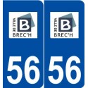 56 Brech logo autocollant plaque stickers ville