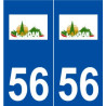 56 Caudan logo autocollant plaque stickers ville