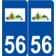 56 Caudan logo autocollant plaque stickers ville