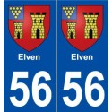 56 Elven blason autocollant plaque stickers ville