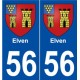 56 Elven blason autocollant plaque stickers ville
