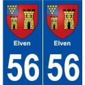 56 Elven blason autocollant plaque stickers ville