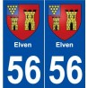 56 Elven blason autocollant plaque stickers ville