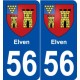 56 Elven blason autocollant plaque stickers ville