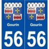 56 Gourin blason autocollant plaque stickers ville