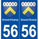 56 Grand-Champ blason autocollant plaque stickers ville