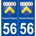 56 Grand-Champ blason autocollant plaque stickers ville
