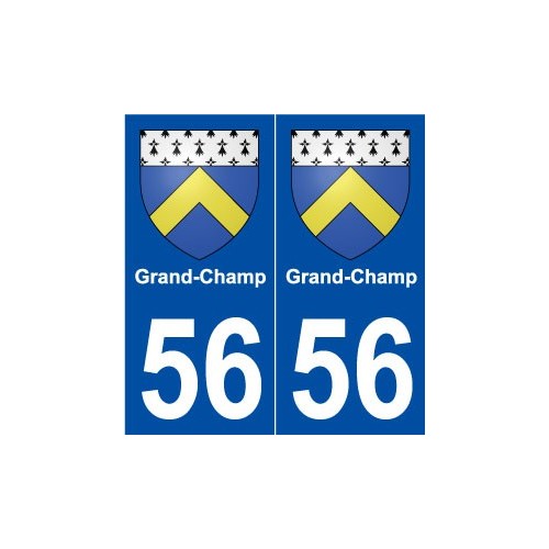 56 Grand-Champ blason autocollant plaque stickers ville