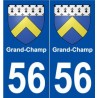 56 Grand-Champ blason autocollant plaque stickers ville