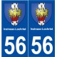 56 Inzinzac-Lochrist coat of arms sticker plate stickers city