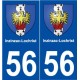 56 Inzinzac-Lochrist escudo de armas de la etiqueta engomada de la placa de pegatinas de la ciudad