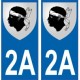 2A Haute-Corse autocollant plaque blason armoiries stickers département