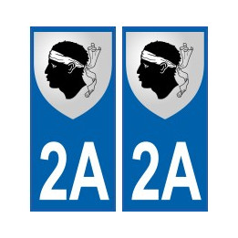 2A Haute-Corse autocollant plaque blason armoiries stickers département