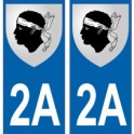 2A Haute-Corse autocollant plaque blason armoiries stickers département