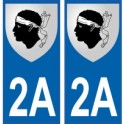 2A Corse de la etiqueta engomada de la placa de escudo de armas el escudo de armas de pegatinas departamento