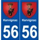 56 Kervignac blason autocollant plaque stickers ville