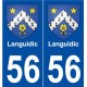 56 Languidic blason autocollant plaque stickers ville