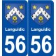 56 Languidic blason autocollant plaque stickers ville
