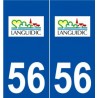 56 Languidic logo autocollant plaque stickers ville