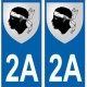 2A Haute-Corse autocollant plaque blason armoiries stickers département