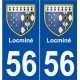 56 Locminé blason autocollant plaque stickers ville