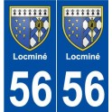 56 Locminé blason autocollant plaque stickers ville