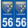 56 Locminé blason autocollant plaque stickers ville
