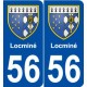 56 Locminé blason autocollant plaque stickers ville