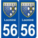 56 Locminé blason autocollant plaque stickers ville