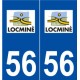 56 Locminé logo autocollant plaque stickers ville