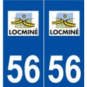 56 Locminé logo autocollant plaque stickers ville