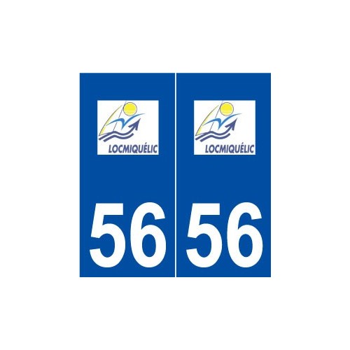 56 Locmiquélic logo autocollant plaque stickers ville