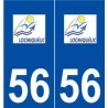 56 Locmiquélic logo autocollant plaque stickers ville