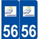 56 Locmiquélic logo autocollant plaque stickers ville