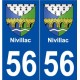 56 Nivillac blason autocollant plaque stickers ville