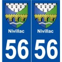 56 Nivillac blason autocollant plaque stickers ville
