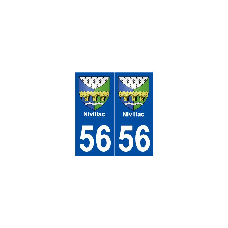 56 Nivillac blason autocollant plaque stickers ville