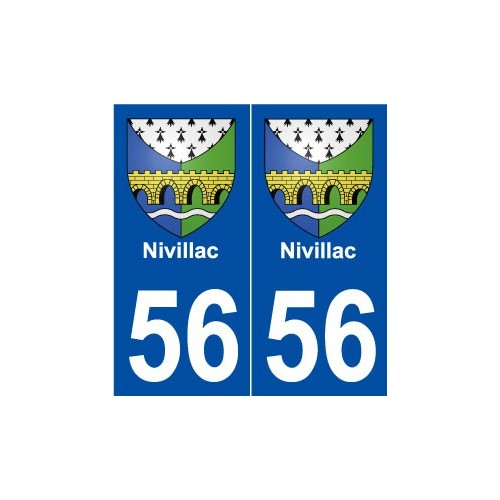 56 Nivillac blason autocollant plaque stickers ville