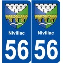 56 Nivillac blason autocollant plaque stickers ville