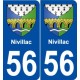 56 Nivillac blason autocollant plaque stickers ville