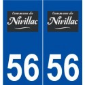 56 Nivillac logo autocollant plaque stickers ville
